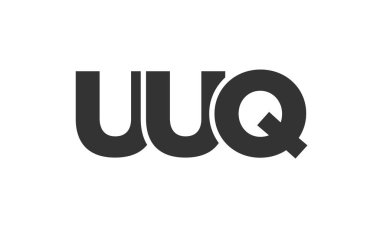 UUQ logo tasarım şablonu güçlü ve modern kalın metinlerle. Basit ve minimal tipografi içeren ilk tabanlı vektör logosu. Moda şirket kimliği.