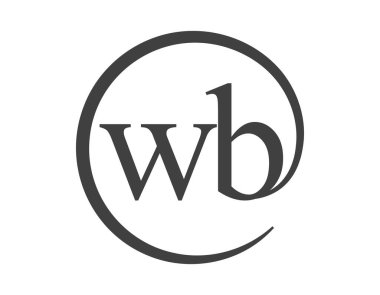 Daire şeklinde e-posta işareti tarzında iki harfli WB logosu. İşletme şirketinin W ve B yuvarlak logosu