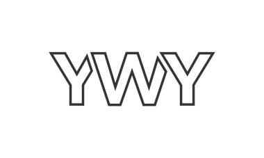 YWY logo tasarım şablonu güçlü ve modern kalın metinlerle. Basit ve minimal tipografi içeren ilk tabanlı vektör logosu. Moda şirket kimliği.