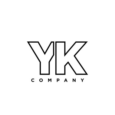 Y ve K harfi, YK logo tasarım şablonu. Şirket kimliği için asgari monogram tabanlı logotype.