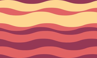 Dalgalı, parlak renklerde dalgalı çizgileri olan soyut bir arka plan, dalgalı, sıvı bir etki yaratıyor. Düz kıvrımlar ve dokulu çizgiler tasarıma zarafet, yaratıcılık ve canlılık ekler. Bu vektör dokunuşu, duvar kağıdı, tekstil veya grafik kullanımı için idealdir