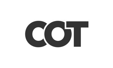 COT logo tasarım şablonu güçlü ve modern kalın metinlerle. Basit ve minimal tipografi içeren ilk tabanlı vektör logosu. Moda şirket kimliği.