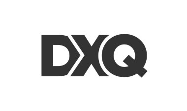 DXQ logo tasarım şablonu güçlü ve modern kalın metin ile. Basit ve minimal tipografi içeren ilk tabanlı vektör logosu. Moda şirket kimliği.