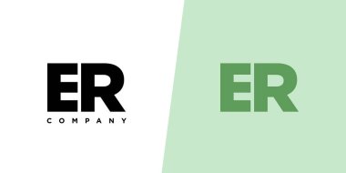 E ve R harfi, Acil Servis logo tasarım şablonu. İlk tabanlı asgari monogram logosu.