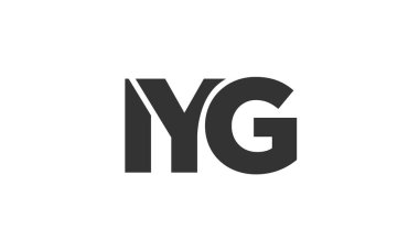 IYG logo tasarım şablonu güçlü ve modern kalın metin ile. Basit ve minimal tipografi içeren ilk tabanlı vektör logosu. Moda şirket kimliği.
