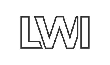 LWI logo tasarım şablonu güçlü ve modern kalın metinlerle. Basit ve minimal tipografi içeren ilk tabanlı vektör logosu. Moda şirket kimliği.