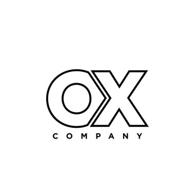 Moda harfi O ve X, OX logo tasarım şablonu. Şirket kimliği için asgari monogram tabanlı logotype.