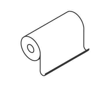 Tekstil rulo vektör simgesi. Kağıt tüp illüstrasyon tasarımı mutfak havlusu, halı, kaydırma ne adam ya da kumaş.