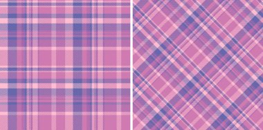İki zarif pastel pembe ve mor ekose desenli. Tekstil tasarımı, moda, hatıra defteri ya da web sitesi geçmişi için mükemmel.