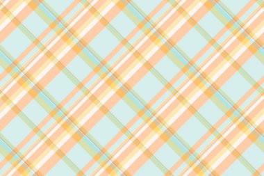 Ceket vektör desenli kumaş, kadınsı tekstil pürüzsüz arka plan. Açık ve turuncu renk paletinde ekose desen kontrolü.