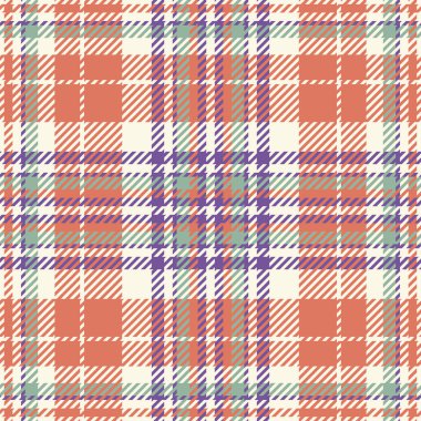 Canlı, pürüzsüz mercan, mor ve adaçayı yeşili ekose desenli. Tekstil tasarımı, giysi, ambalaj kağıdı ya da web sitesi geçmişi için mükemmel..