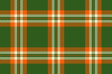 Bufalo arkaplan tartan deseni, minimalist doku kontrolü vektörü. Yeşil ve parlak renk paletinde hatları olmayan tekstil kumaşı..