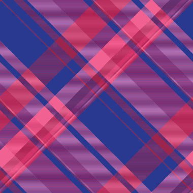 Pembe, mor ve mavi tonlarında canlı çapraz ekoseli desen. Tekstil tasarımı, moda, web siteleri ya da markalaşma için mükemmel. Bu dinamik geometrik doku enerji ve stili çağrıştırıyor..