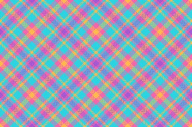 Ağ vektörü tartan ekose, yırtık kumaş desenli. Cyan ve pembe renk paletinde güzel kumaş arkaplan kontrolleri.