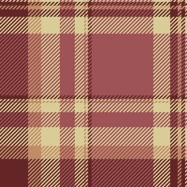 Doğum günü tekstil arka plan vektörü, kadın moda ekose desenli. Kırmızı ve sarı renk paletinde ergenlik kumaşı desensiz..