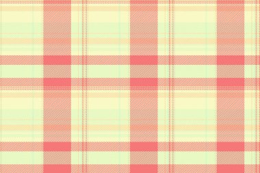 Zorlu doku denetimi, tekstil arka plan vektörünü katla. Açık ve kırmızı renk paletinde güçlü kumaş desenli ekose.