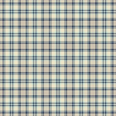 İnce krem, bej ve mavi ekose desenli. Tekstil tasarımı, moda, ev dekorasyonu ve web sitesi geçmişi için mükemmel. Sıcaklık, konfor ve klasik stili çağrıştırır..