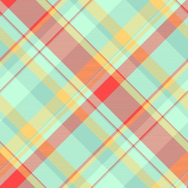 60 'ların vektör kumaşı, kaliteli doku kontrolü deseni. Periyodik kumaş ekoseli arkaplan ışık ve kehribar renk paletinde.