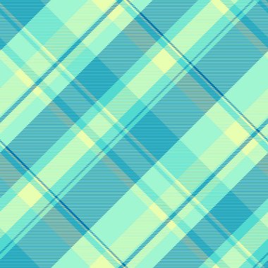 Lüks kontrol vektör arkaplanı, renkli tartan kumaş. Nane ve cyan renk paletinde ekose desensiz kitap deseni.