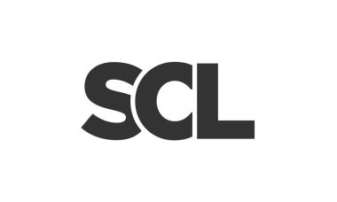 SCL logo tasarım şablonu güçlü ve modern kalın metin ile. Basit ve minimal tipografi içeren ilk tabanlı vektör logosu. Moda şirket kimliği.