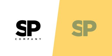 S ve P harfi, SP logo tasarım şablonu. İlk tabanlı asgari monogram logosu.