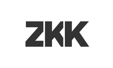 ZKK logo tasarım şablonu güçlü ve modern kalın metinlerle. Basit ve minimal tipografi içeren ilk tabanlı vektör logosu. Moda şirket kimliği.