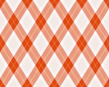 Mercan ve beyazda zarif çapraz ekoseli desen. Arkaplan, tekstil tasarımları veya web sitesi düzeni için mükemmel.