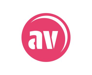 AV spor amblemi ya da takım logoti. Top dükkanı, spor şirketi, eğitim ve kulüp rozeti için A ve V harflerinin birleşimine sahip top logosu..