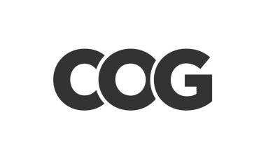COG logo tasarım şablonu güçlü ve modern kalın metinlerle. Basit ve minimal tipografi içeren ilk tabanlı vektör logosu. Moda şirket kimliği.