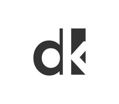 DK yaratıcı geometrik başlangıç tabanlı modern ve minimal logo. d k harfi modaya uygun yazı tipleri.