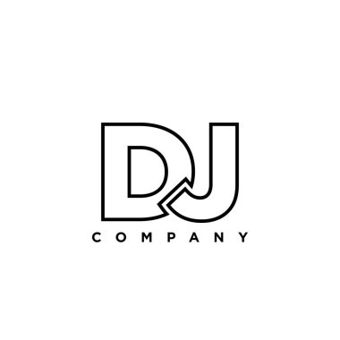 Moda D ve J harfi, DJ logo tasarım şablonu. Şirket kimliği için asgari monogram tabanlı logotype.