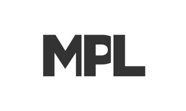 MPL logo tasarım şablonu güçlü ve modern kalın metin ile. Basit ve minimal tipografi içeren ilk tabanlı vektör logosu. Moda şirket kimliği.