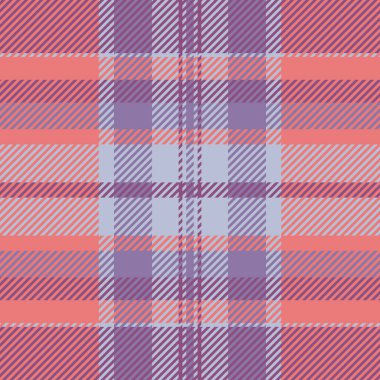 Ekose kumaş arka plan, gömlek vektör dokusu kumaşı. Profesyonel tartan deseni kırmızı ve pembe renk paletinde kusursuz kontrol.