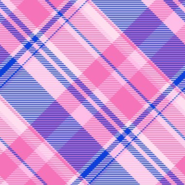 Zengin tekstil desenli tartan, doğum günü vektör geçmişi kontrolü. İplik kumaş desenli ekoseli açık renk ve pembe renk paletinde.