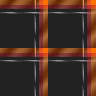 Vibrant Halloweenthemed plaid pattern in orange, red, and black.  Perfect for autumnal designs, textiles, and seasonal branding. This striking geometric texture evokes warmth and festivity. clipart