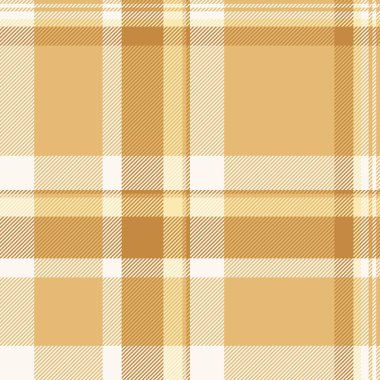 1940 'ların tekstil tartan arka planı, bufalo dikişsiz ekose deseni. Kehribar ve deniz kabuğu renk paletinde güzel kumaş dokusu kontrol vektörü.