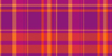 Mutfak şablonu kusursuz, illüstrasyon ekose dokuma kontrolü. Pembe ve parlak renk paletinde arkaplan tartan kumaş akışı.