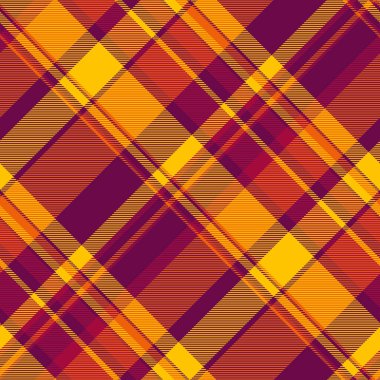 Turuncu, sarı ve koyu kırmızı renklerde canlı çapraz ekoseli desen. Hatalı temalı tasarımlar, tekstil baskıları veya web sitesi geçmişi için mükemmel.