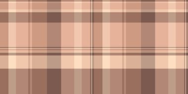 Katlanmış tekstil dikişsiz doku, fabrika kumaşlı kumaş tartan. Turuncu ve açık renk paletinde makine arkaplan kontrol vektör deseni.
