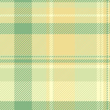Dekoratif tartan kumaş deseni, kalassız kumaş kontrolü. Işık ve sarı renk paletinde çok kültürlü ekose arka plan vektör dokusu.