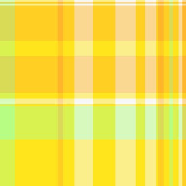 Oturma odası desenli tekstil vektörü, dikişsiz desenli ekose. Akış kumaşı tartan arka plan kontrolü sarı ve açık altın çubuk renk paleti.