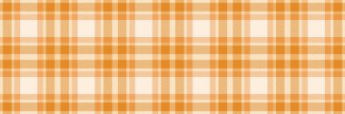 Erkek gömleği, ekoseli tarama. Eşit kusursuz tekstil deseni. Noel vektör kumaşı turuncu ve antika beyaz renk paleti.