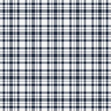 Bağımsızlık Günü tartan dokusu geçmişi, koleksiyon kontrolü kumaş vektörü. Beyaz ve koyu renk paletinde ücretsiz tekstil dikişsiz ekoseli desen.