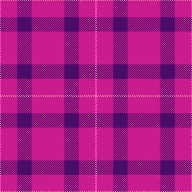 2024 kusursuz geçmiş kontrolü, pencere dokusu. Geleneksel ekose kumaş tekstil vektörü pembe ve mor renk paleti.
