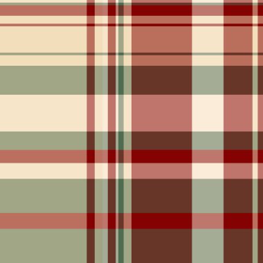 Kırmızılar, kremler ve yeşillikler içinde zarif ekose desenler. Tekstil tasarımı, web sitesi geçmişi veya el işi projeleri için mükemmel.