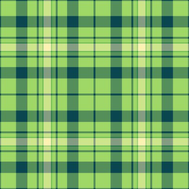 Düzenlenebilir desensiz kumaş, cazibeli vektör tartan dokusu. Tekstil denetimini yeşil ve cyan renk paletine sığdır.