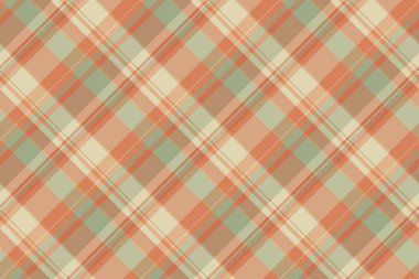 Dikey kumaş vektör arkaplan, nemli doku desenli tartan. Tekstil, turuncu ve pastel renk paleti ile ekosesiz ekoseli..