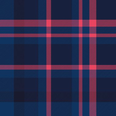 Geniş bir özgeçmiş kontrolü, 50 'lerin vektör tartan kumaşı. Koltuk dokusu ekose desenli koyu ve mavi renk paleti.