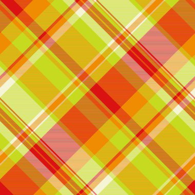 Sıcak ve güneşli renklerde canlı çapraz ekoseli desen. Tekstil tasarımı, web sitesi geçmişi ya da projelerinize neşeli ve enerjik bir hava katmak için mükemmel..