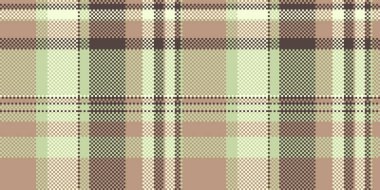 Dikişsiz dikiş, ekoseli tarama sonrası doku. Kadın tekstil kumaş vektör tartan ışık ve turuncu renk paleti.